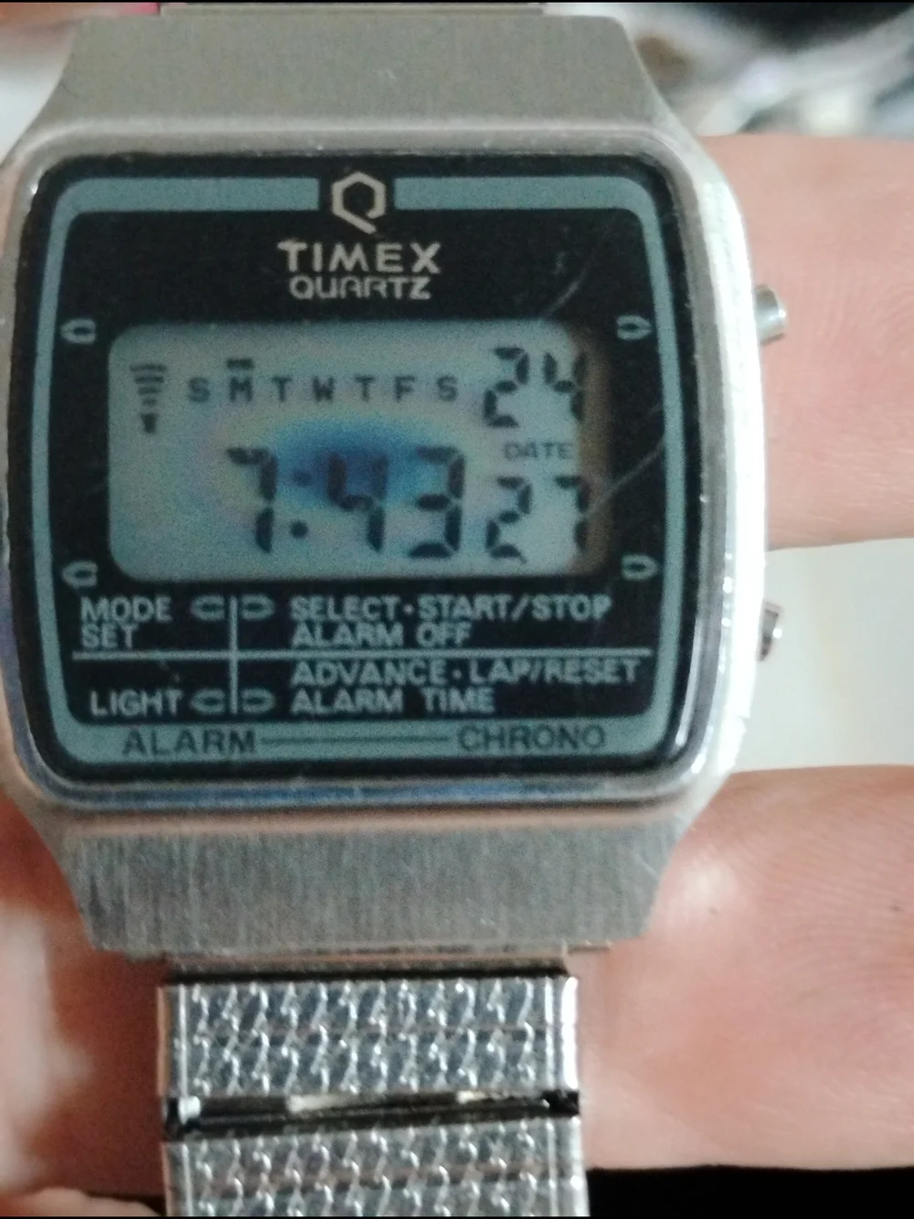Timex Quartz Silver Digital Watch - Stainless Steel